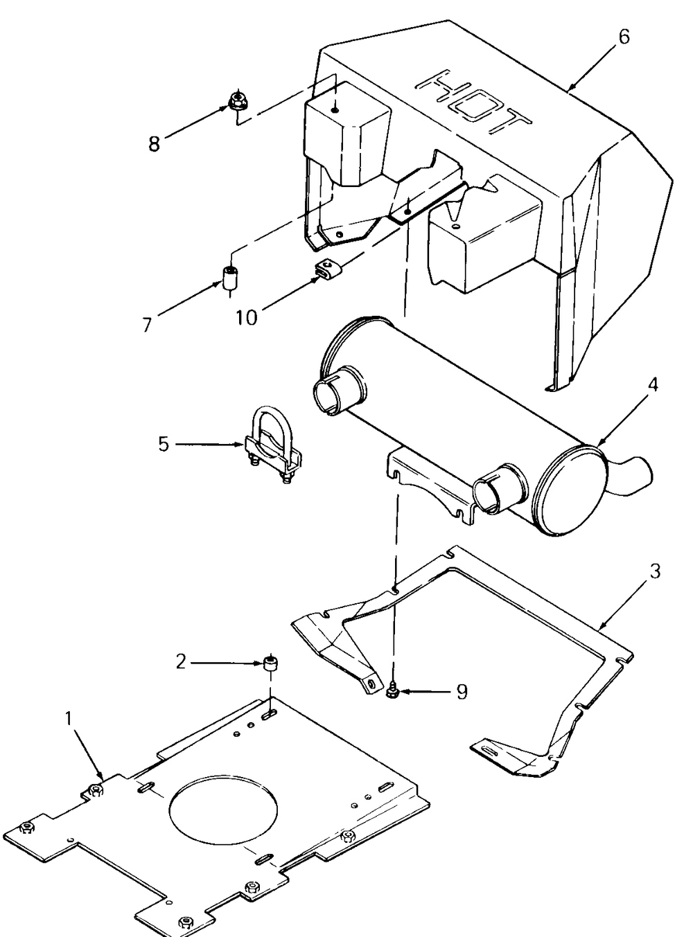 Engine Mounting, Muffler And Air Duct Diagram and Parts List for 1861 821060-836000-140671100-142663100 Cub Cadet Lawn Tractor